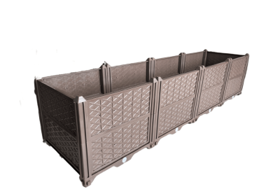 Rectangular Raised Garden Bed Kit Indoor Outdoor Plastic Planter Grow Box for Fresh Vegetables, Herbs, Flowers & Succulents, Brown