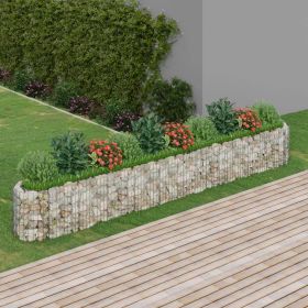 Gabion Raised Bed Galvanized Iron 157.5"x19.7"x19.7"