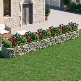 Gabion Raised Bed Galvanized Iron 236.2"x39.4"x19.7"