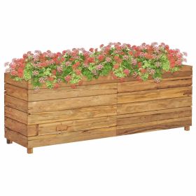 Raised Bed 59.1"x15.7"x21.7" Solid Wood Teak and Steel