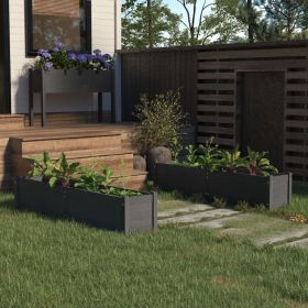 Garden Raised Beds 2 pcs Gray 59.1"x12.2"x12.2" Solid Wood Pine