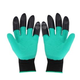 Waterproof Garden Gloves With Claws For Yard Work (Type: 2 pair, Color: Green)