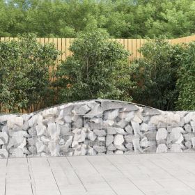 Arched Gabion Basket 157.5"x11.8"x23.6"/31.5" Galvanized Iron (Color: Silver)