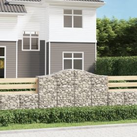 Arched Gabion Basket 78.7"x19.7"x47.2"/55.1" Galvanized Iron (Color: Silver)