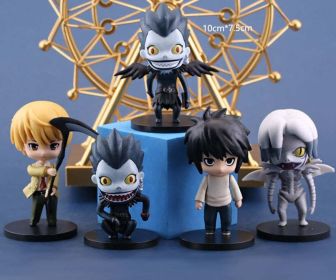 5pcs/set Q Anime DEATH NOTE Figure 1200# L Lawliet Action Figure Death Note 1160# Yagami Light Death Lawliet Figurine (Color: 5pcs 10cm SET)