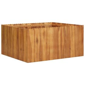 Garden Raised Bed 39.4"x39.4"x19.7" Solid Acacia Wood (Color: Brown)